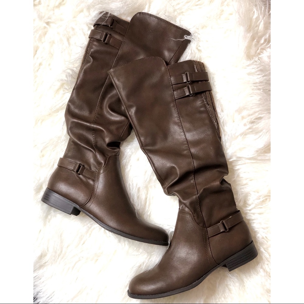 NWOT BROWN KNIT BOOTS